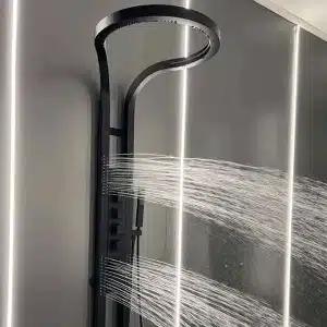 Panel de Dus Lux Imperial, Efect de Ploaie, 5 Functii Hidromasaj , Negru