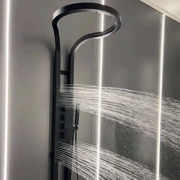 Panel de Dus Lux Imperial, Efect de Ploaie, 5 Functii Hidromasaj , Negru