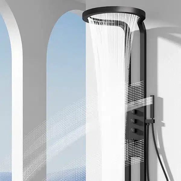 Panel de Dus Lux Imperial, Efect de Ploaie, 5 Functii Hidromasaj , Negru