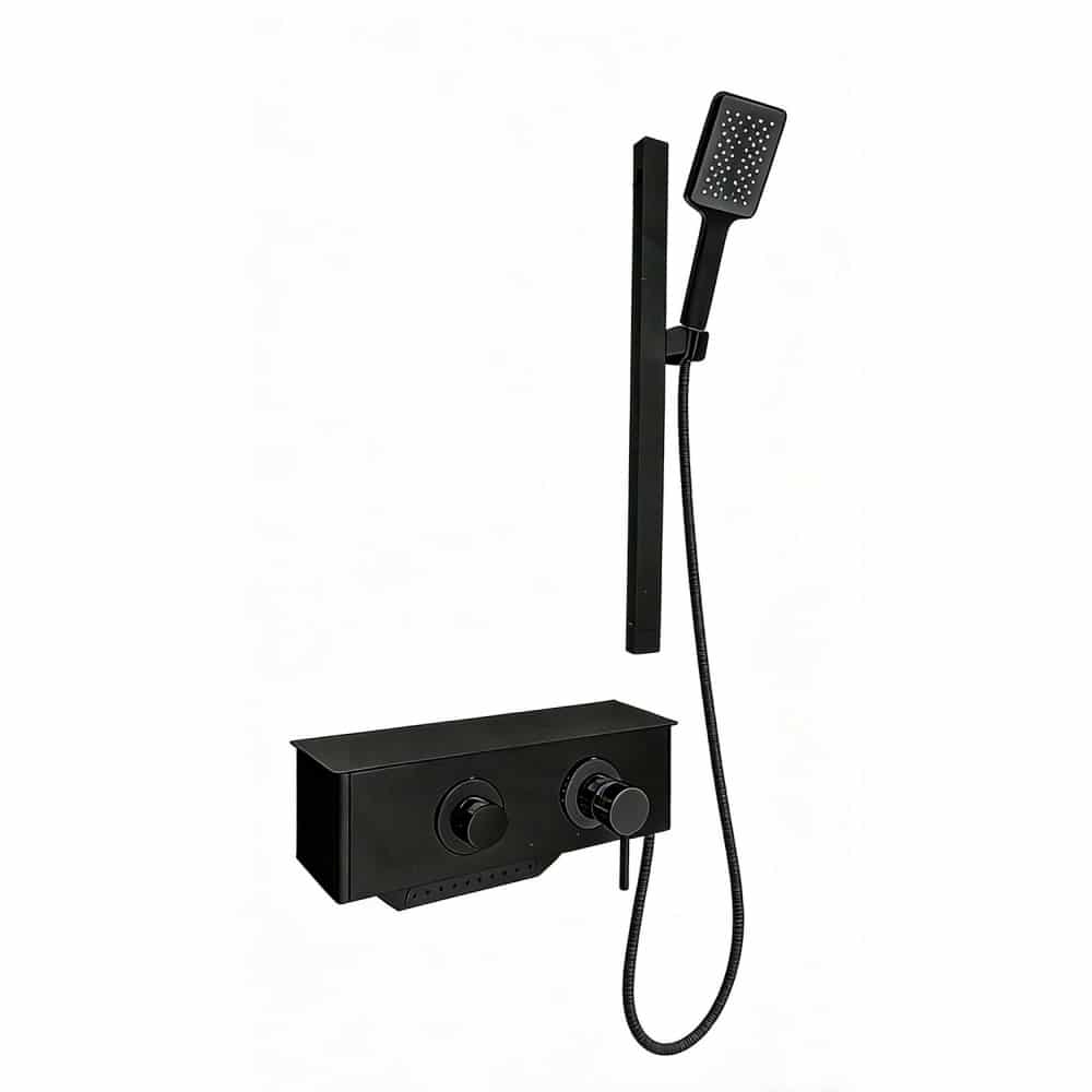 Panel de Dus Simplu, Negru Mat