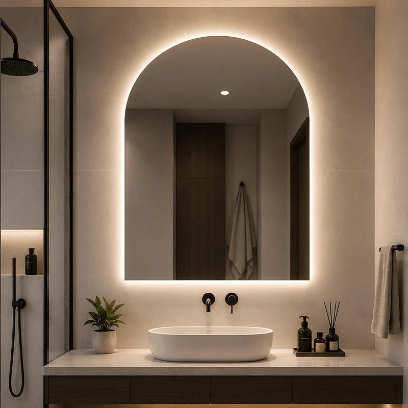 Oglindă LED Premium 75×80 cm, 3 Tipuri de Lumină – Calda, Rece, Neutra, Cu Buton Touch
